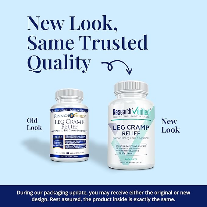 Research Verified Leg Cramps - Magnesium B Vitamins Ginger Chamomile BioPerine - Circulation Support - Vegan - 6 Month Supply