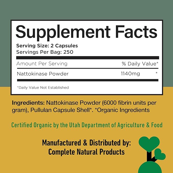 CNP Nattokinase 570mg Capsules - 6000FU Natto Enzyme Supplement Healthy Circulation Support Fermented Soy Extract Vegan Gluten Free Non GMO Pure No Fillers High Potency 500 Count Made in USA