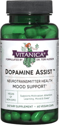Vitanica Dopamine Assist Dr Formulated Dopamine Supplement L-Tyrosine Mucuna Pruriens Neurotransmitter Mood Support Vitamin B6 Folate Green Tea Extract Quercetin Vegan 60 Capsules