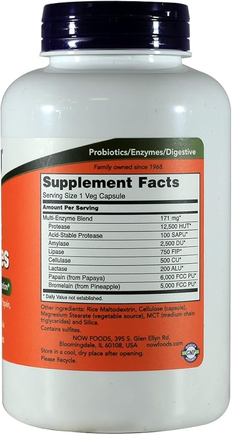 Now Foods Plant Enzymes 240 Vegetarian Capsules