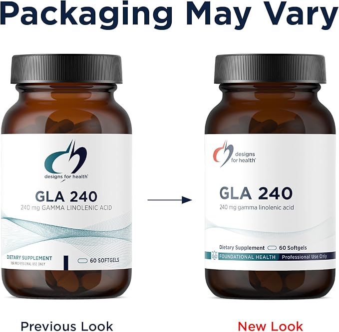 Designs for Health GLA Softgels - Borage Oil Pills 240mg Gamma Linolenic Acid from Borage Seed - Non-GMO Supplement May Promote Healthy Skin + Hormonal Balance for Women (60 Softgels)