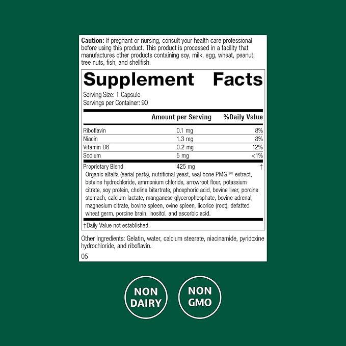 Standard Process Ostarplex - Dietary Supplement for Connective Tissue Health - Aids Liver Health &amp Function - Contains Vitamin B6 - Non-Dairy - 90 Capsules (90 Servings)