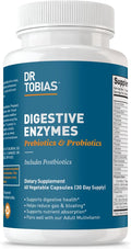 Dr. Tobias Digestive Enzymes with Probiotics Prebiotics and Postbiotics Bromelain Amylase Lipase for Better Digestion &amp Immune Function 60 Capsules 30 Servings (2 Daily)
