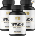 Golden After 50 VpMax-9 - Sight Care and Antioxidant Supplement with Eye Vitamins Lutein Lycopene and Bilberry Extract - 3 Bottles