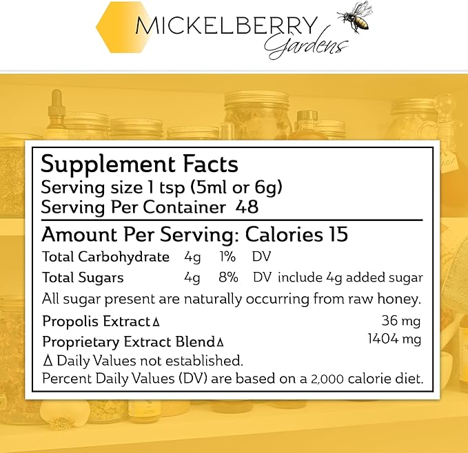 Mickelberry Gardens Throat &amp Lung Honey Tonic: Wellness Syrup Natural Sore Throat Relief Immune Support &amp Cough Suppressant for Adults &amp Kids (8 oz)