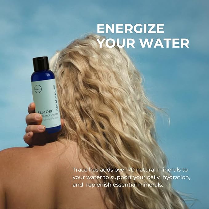 Restore - Rebalance + Repair Liquid Drops – Ionic Trace Mineral Solution for Hydration Electrolytes &amp Mineral Supplement Support Mineral Rich Liquid Trace Elements 8.4 fl oz