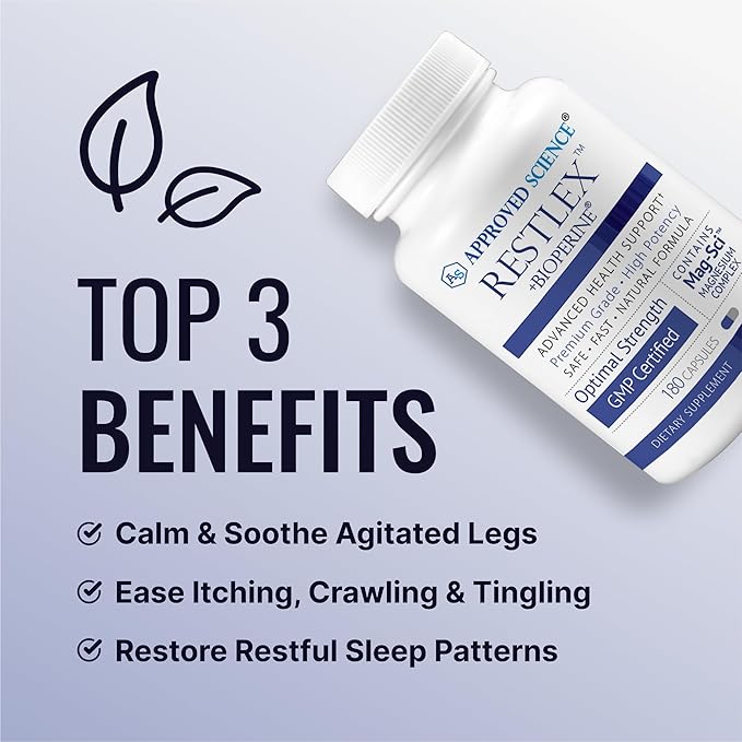Approved Science Restlex - 420 mg Magnesium Glycinate Blend L-theanine 200 mg - 360 Capsules - 2 Bottles