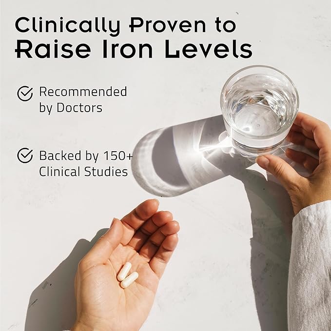 SiderAL Forte Iron Supplement Clinically Proven to Increase Levels Without Side Effects | Sucrosomial High Absorption Gentle Iron Pills for Women and Men | Vitamin C | Anemia &amp Energy Support | 30