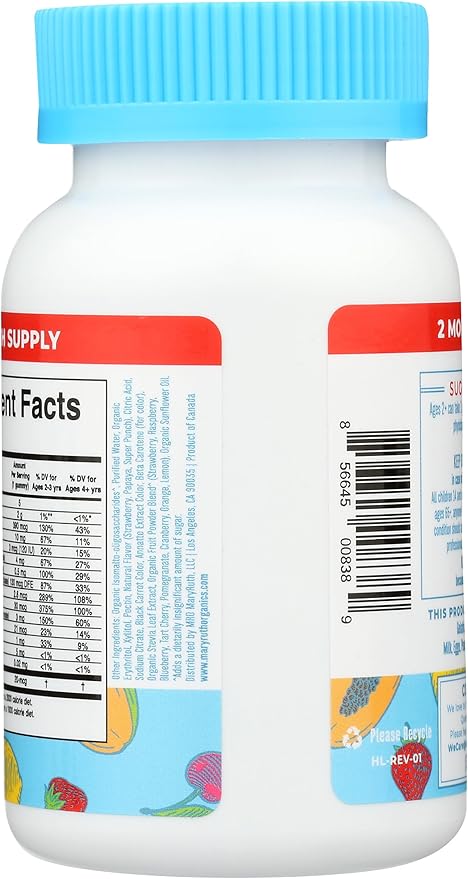 MARYRUTH'S Kids Vitamins | Multi | Sugar Free | 2 Month Supply | Kids Multivitamin Gummies for Ages 2+ | Vegan | Only 1 Gummy a Day | 60 Count