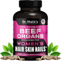 Primal Beef Organ Supplement for Women + 8 Hair Growth Vitamins Queen Blend for Hair Skin and Nails Biotin (10000mcg) Collagen Peptides Beef Liver MD Formulated 4 Beef Organs for Women 150 Caps