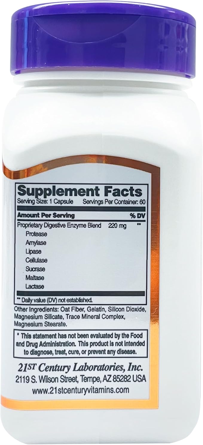 21st Century Digestive Enzymes Capsules 60 Count (Pack of 3)