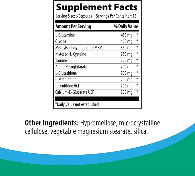 Rootcology by Dr. Izabella Wentz | Amino Support | Amino Acid Complex Capsules with L-Glutamine Glycine &amp MSM | 90 Capsules