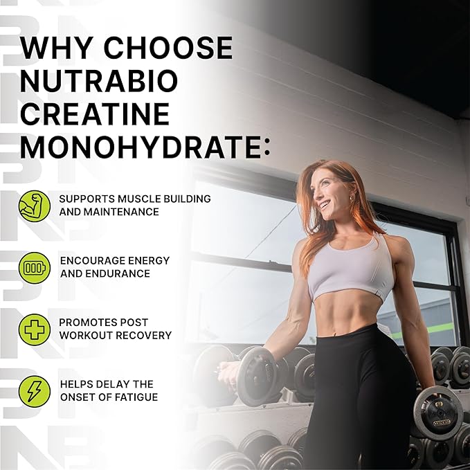 NutraBio Pure Micronized Creatine Monohydrate Powder Supplement Unflavored (1000 g) - Supports Bulk Muscle Energy Recovery and Strength - HPLC Tested Creatine Powder Supplement for Men and Women