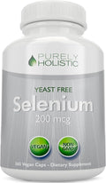 Selenium 200mcg - 365 Vegan Capsules not Tablets - Pure &amp Yeast Free L-Selenomethionine for Improved Absorption - Thyroid Heart and Immune System Support - Antioxidant Trace Mineral - Made in US