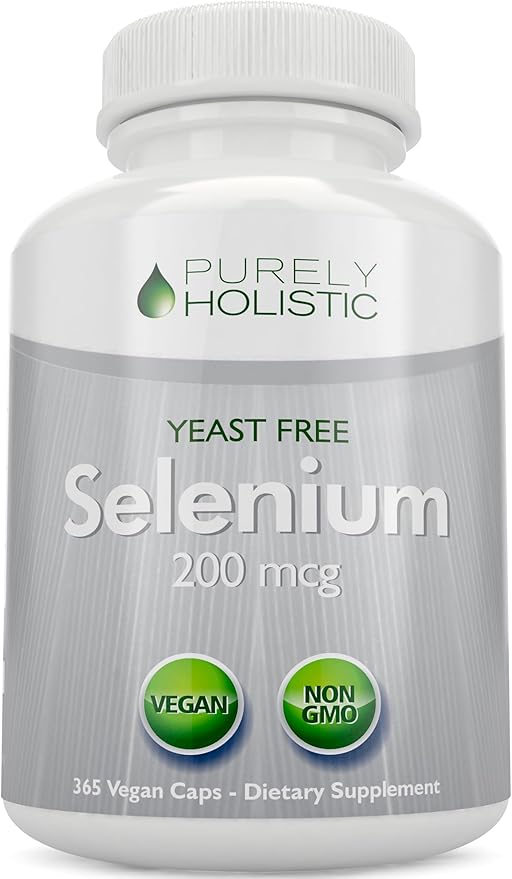 Selenium 200mcg - 365 Vegan Capsules not Tablets - Pure &amp Yeast Free L-Selenomethionine for Improved Absorption - Thyroid Heart and Immune System Support - Antioxidant Trace Mineral - Made in US
