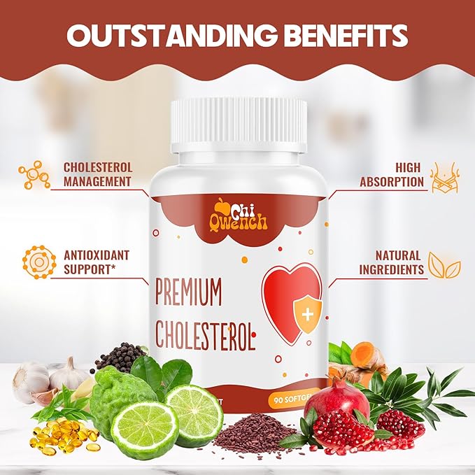 Cholesterol Supplements with Plant Sterols Niacin Red Yeast Rice Citrus Bergamot Garlic Cholesterol Supplement Support Normal Cholesterol Levels 90 Softgels