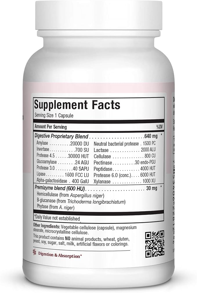 Digestive Enzymes Supplement – Plant-Based Digestive Enzymes for Women &amp Men – Aids Digestion of Protein Fat Carbs &amp Fiber – Supports Gut Health Gas &amp Bloating Relief – Enzymax Complex