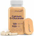 Calcium D-Glucarate - 120 Vegetarian Capsules 2-Month Supply 1120mg per Serving for Detox Support &amp Internal Balance Non-GMO Gluten Free Made in USA GMP Certified