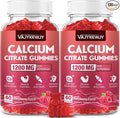 Calcium Citrate Gummies 1200mg for Adults &amp Kids - Bone &amp Teeth Support Easy Absorption Delicious Raspberry Flavor - Non-GMO Gluten Free Vegan - 120 Count