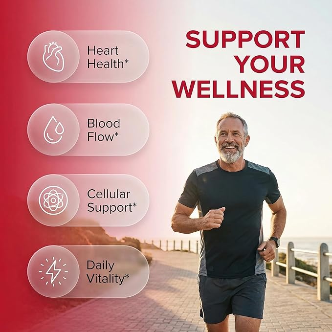 Clean Nutraceuticals COQ10 200mg Red Yeast Rice Omega 3 Magnesium Complex 500mg Niacin Zinc Vitamin K2 D3 - Heart Support Vitamins for Women &amp Men w/Vitamin B3 Coenzyme Q10-60 Ct