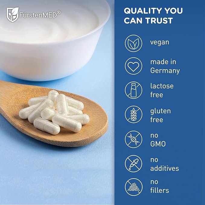 FürstenMED Bifidoflor HIT - Probiotic Supplement - Lactobacillus Salivarius Gasseri Rhamnosus &amp 4 Bifidobacterium Probiotic - Normal Gut Digestive Health Support - 60 Vegan Capsules