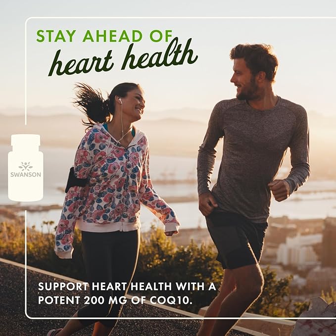 Swanson CoQ10 Cardiovascular and Cellular Energy Supplement for Heart-Health-Conscious Adults Seeking Antioxidant Support - 200 mg (90 Vegan Capsules 4 Pack)