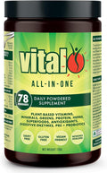Vital All-in-One Daily Powdered Supplement - Natural Greens Superfood Powder for Energy &amp Health Super Greens Powder Drink Mix with Probiotic &amp Antioxidant Support - 4.23 oz (12 Servings)
