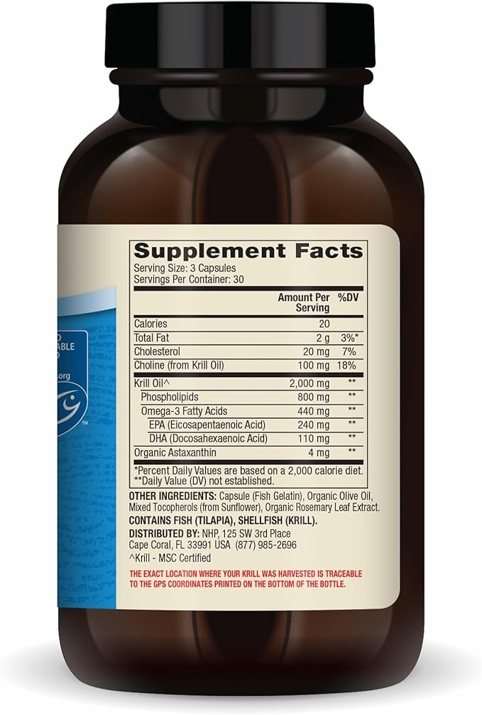 Dr. Mercola Antarctic Krill Oil Double Strength - 2000 mg - Omega-3 Supplement with EPA &amp DHA - Supports Brain Heart Joint &amp Immune Health - GMO-Free &amp Gluten-Free - 270 Capsules (90 Se
