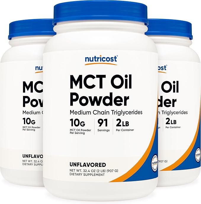 Nutricost Premium MCT Oil Powder - Best for Keto Ketosis and Ketogenic Diets - Non-GMO and Gluten Free… (2 LB (Unflavored))