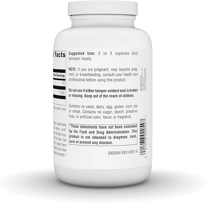 Source Naturals L-Leucine Free Form Essential Amino Acid Supplement for Energy Support* - 500 mg -240 Capsules
