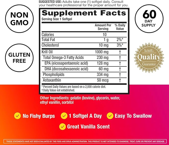 MegaRed Ultra Strength 1000mg Omega-3 Krill Oil Supplement with EPA/DHA Astaxanthin &amp Phospholipids No Fish Oil Aftertaste Supports Heart Brain Joint and Eye Health 60 Count Softgels (3 Pack)