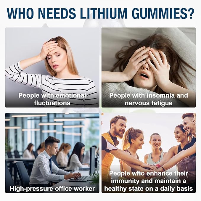 2 Pack Liposomal 20MG Lithium Orotate Gummies Complex AshwagandhaBacopa HerbLion's Mane Mushroom Magnesium GlycinateVitamin Cfor Mood &amp Immune SupportDigestive System Support