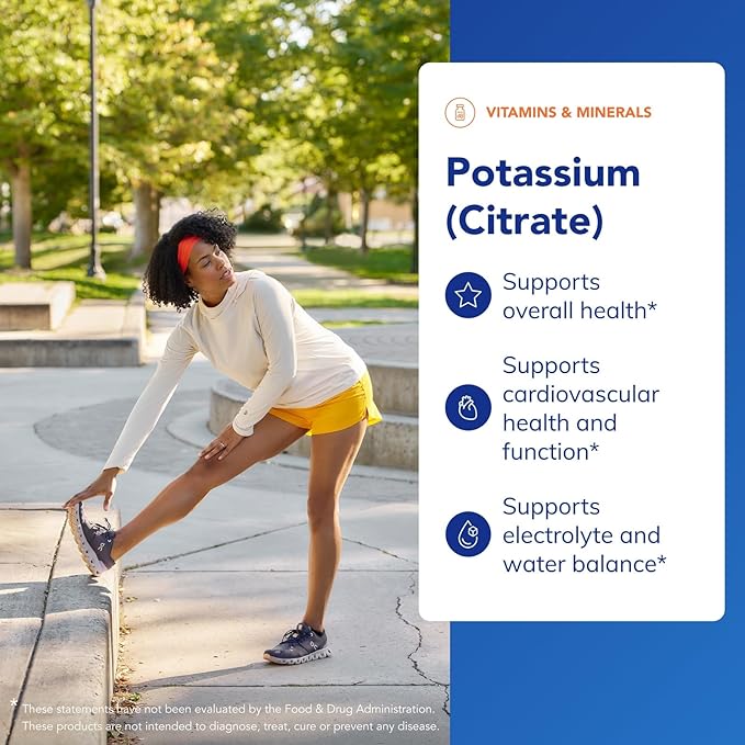 Pure Encapsulations Potassium (Citrate) - Essential Electrolyte Supplement to Support Nerve &amp Muscle Function Adrenals Hormones Heart Health &amp Energy* - Potassium Citrate Capsule - 180 Caps