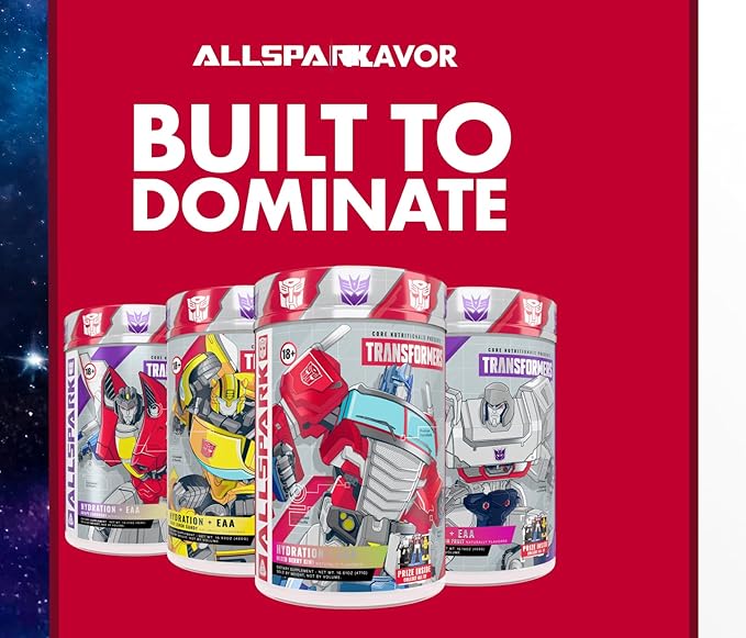 Core Nutritionals Transformers Allspark Hydration + EAA | Full Electrolyte Blend for Recovery | Free Prize Inside - Bumblebee | 30 Servings (Sour Lemon Candy)