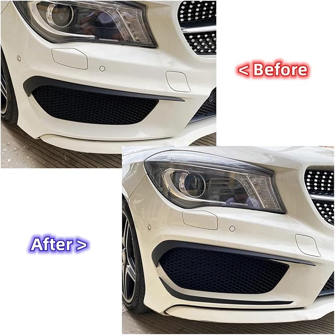 2013 to 2015 Compatible with Mercedes Benz CLA C117 CLA200 220 250 CLA45 AMG Front Bumper Spoiler Fog Lamp Light Lip Trim Cover Splitter(Color:Down air Knife)
