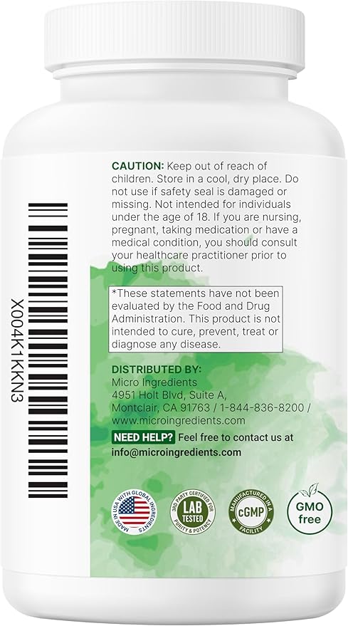 Micro Ingredients Probiotics 200 Billion CFU 120 Veggie Capsules | Mega Probiotics for Men &amp Women | 40 Strains with Prebiotics Postbiotics &amp Digestive Enzymes | Gut Immune &amp Digestive