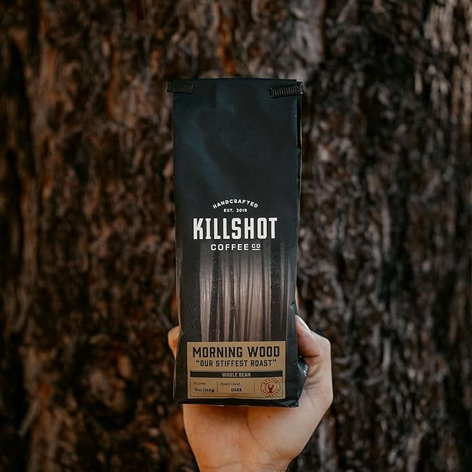 Killshot Coffee Whole Bean - 12 Ounce Bag Dark Roast (12 oz Morning Wood)