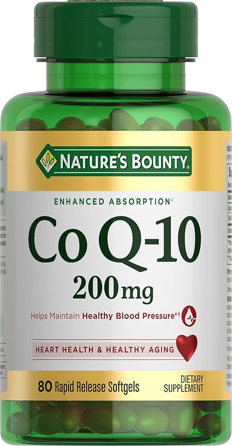 Nature's Bounty CoQ10 Supports Heart Health Dietary Supplement 200mg 80 Rapid Release Softgels