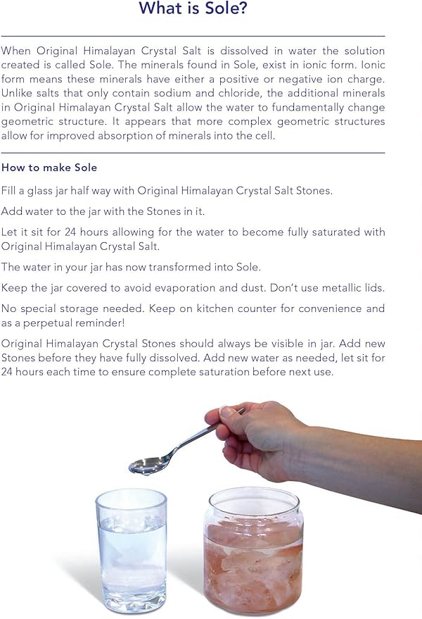Original Himalayan Crystal Salt Stones for Sole - Increase Hydration Energy Vibration Cellular Communication and Replenish Electrolytes with 84 Trace Minerals (3 Pack)