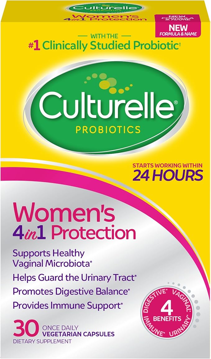 Culturelle Women’s 4-in-1 Daily Probiotic Supplements for Women &amp Daily Probiotic Capsules for Men &amp Women Most Clinically Studied Probiotic Strain