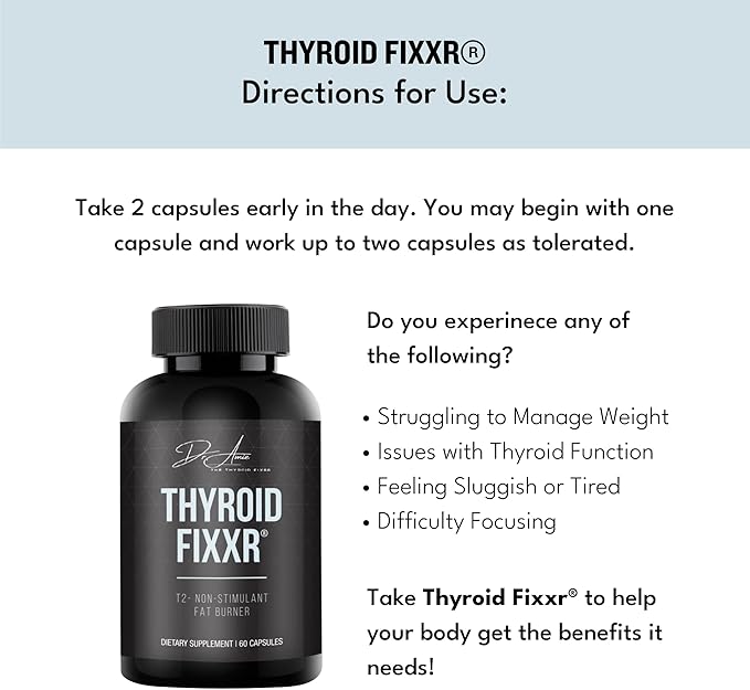 Thyroid Support by Dr. Amie | T2 Thyroid Supplement | 30 Day Supply 60 Capsules