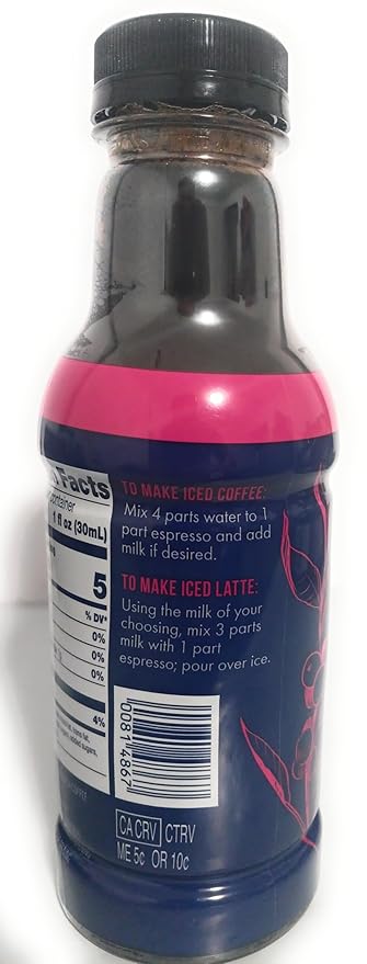 Trader Joe's Brew Coffee Concentrate 100% espresso coffee 16 shots 16 fl oz