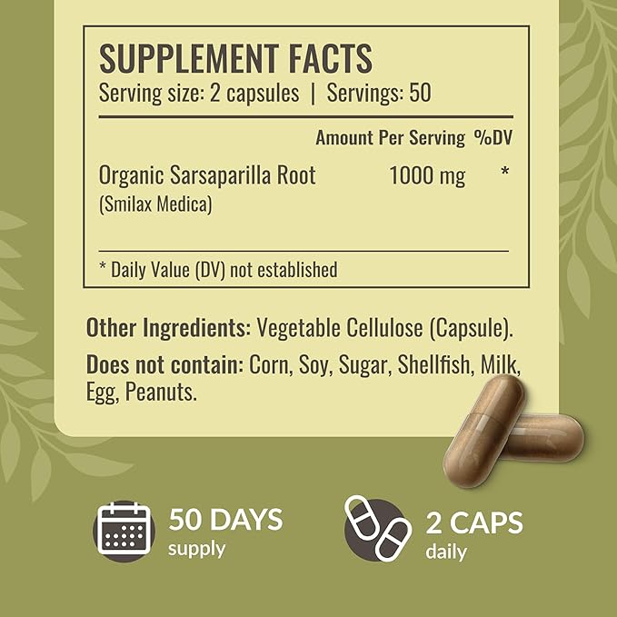 HERBAMAMA Sarsaparilla and Milk Thistle Kit - Bundle of 1000mg Sarsaparilla Root Capsules &amp Milk Thistle Extract Tincture 4 fl oz - Vegan Non GMO Sugar &amp Alcohol-Free - 2 Pack