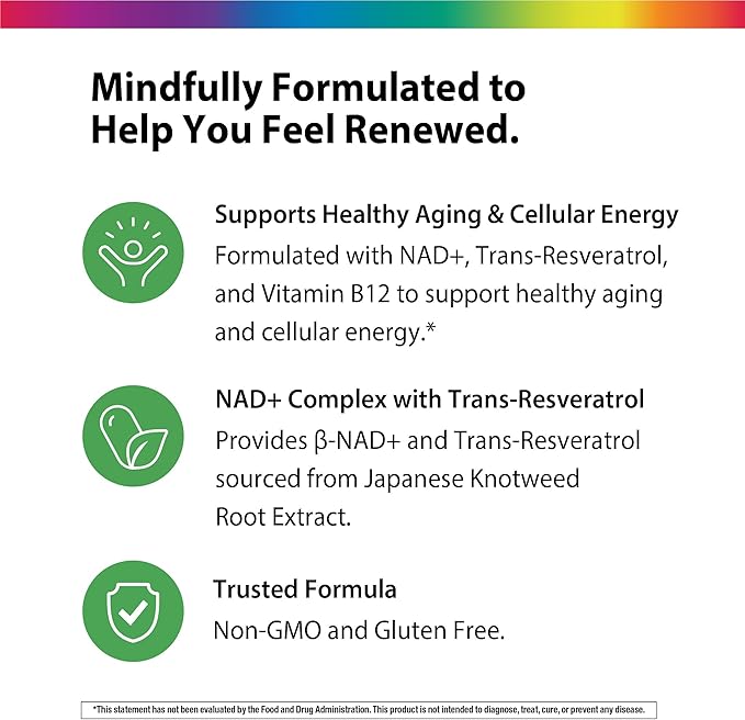 Rainbow Light NAD + Trans-Resveratrol Multi Collagen | 60 Rapid Release Capsules | Supports Healthy Aging &amp Cellular Energy | Non-GMO and Gluten Free