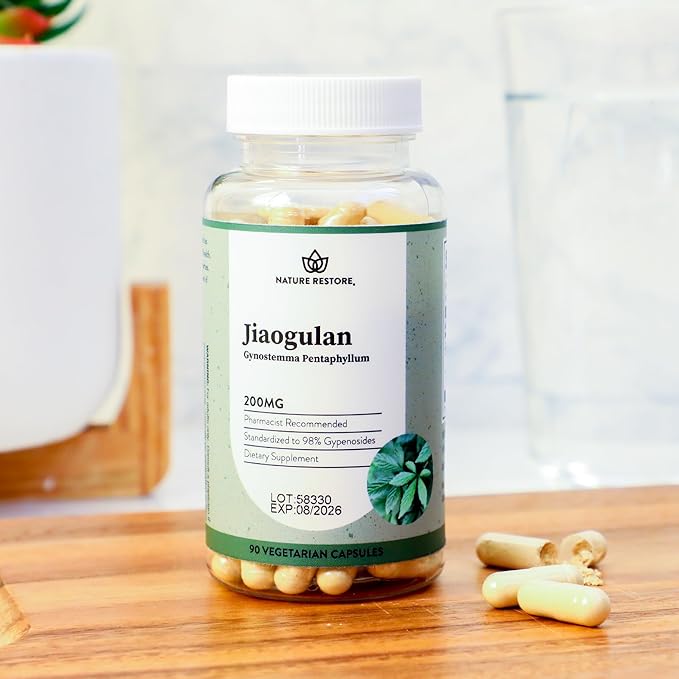 Jiaogulan Extract Supplement Highest Strength 98 Percent Gypenosides Natural AMPK Activator Non GMO Gluten Free 90 Gynostemma Pentaphyllum Capsules Vegan