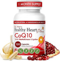 CoQ10 Cardiovascular Supplement 150mg – Coenzyme Q10 Nattokinase Pomegranate Garlic &amp Lysine for Blood Cholesterol Circulation Heart Plus CoQ10 Supplement for Men &amp Women 120 Capsules by