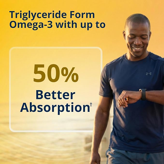 Metagenics OmegaGenics EPA-DHA 1000 mg - High Potency Omega-3 Fish Oil Supplement for Heart Brain &amp Joint Health* - Sustainably Sourced - 120 Softgels