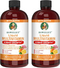 Liquid Multivitamin for Hair Growth | Biotin 10000mcg | Hair &amp Skin Support Supplement | Clinically Tested for Thicker Hair &amp Skin Elasticity | Suitable for Women &amp Men Ages 18+ | 15.22 F