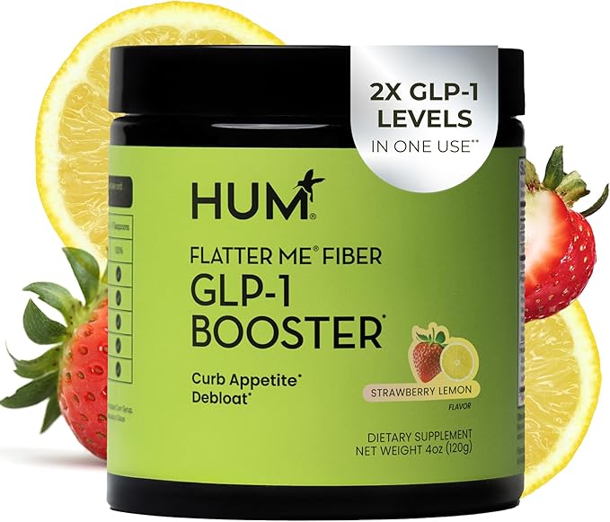 HUM Nutrition Flatter Me Fiber + Dream Team Magnesium Powder Bundle – Digestive Support Fiber &amp Magnesium Bisglycinate Drink Mix with L-Theanine &amp Tart Cherry Cherry Lemon 2-Product Wellness