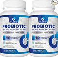 300 Billion CFU Probiotic 12 Strains with 3 Organic Prebiotics Probiotics for Women and Men Daily Supplement for Digestive Immune Gut &amp Bloating Health Shelf Stable Vegan 120 Capsule